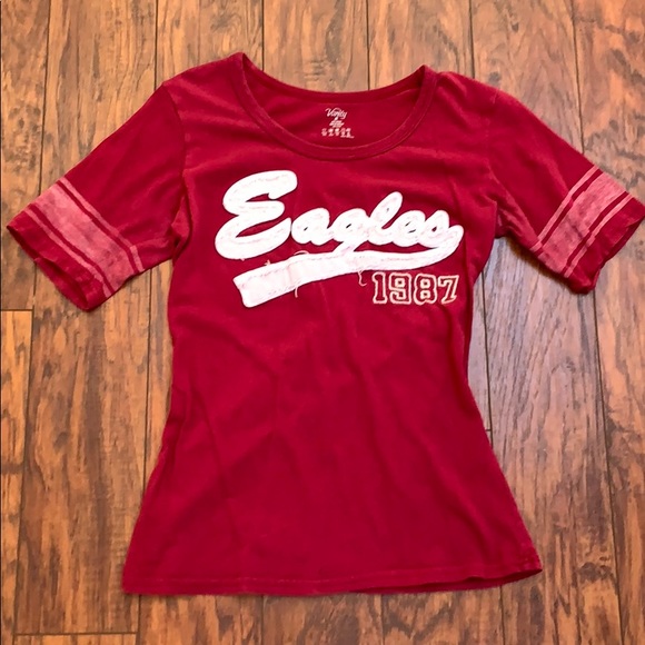 Vanity Tops - Eagles 1987 T Shirt Jersey Style Vanity Tops - Eagles 1987 T Shirt Jersey Style